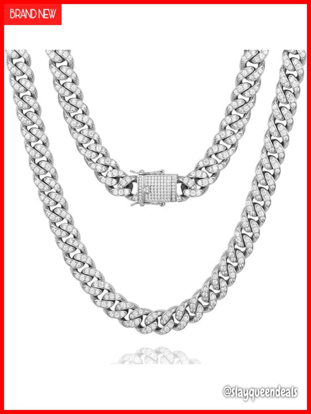 Mens Womens Iced Out Cuban Link Chain Choker 14k Gold Plated Cubic Zirconia